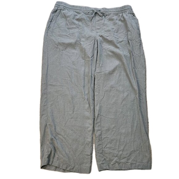 Old Navy High-Waisted Linen Blend Wide Leg Moss Green Gray Pants Size XL - Picture 1 of 5